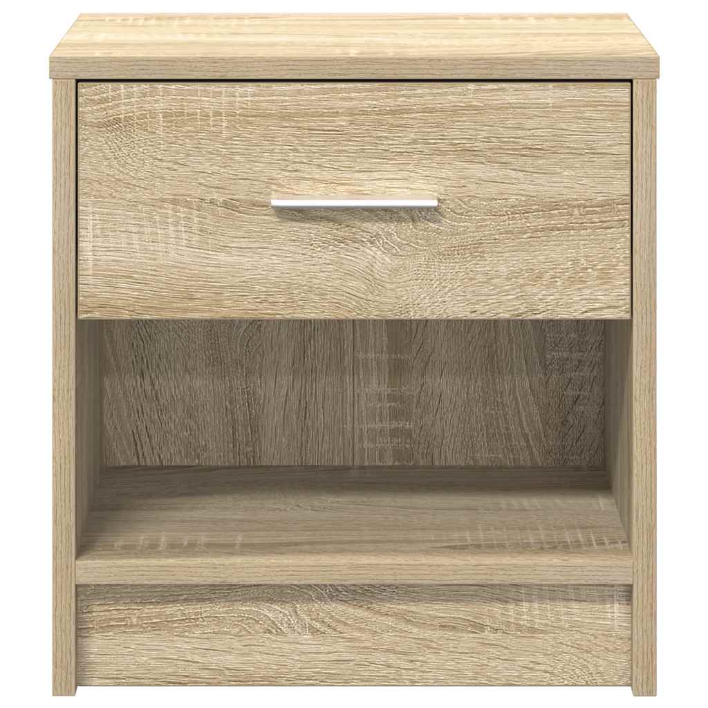 Nattbord 2 stk med skuff sonoma eik 39x28x41 cm