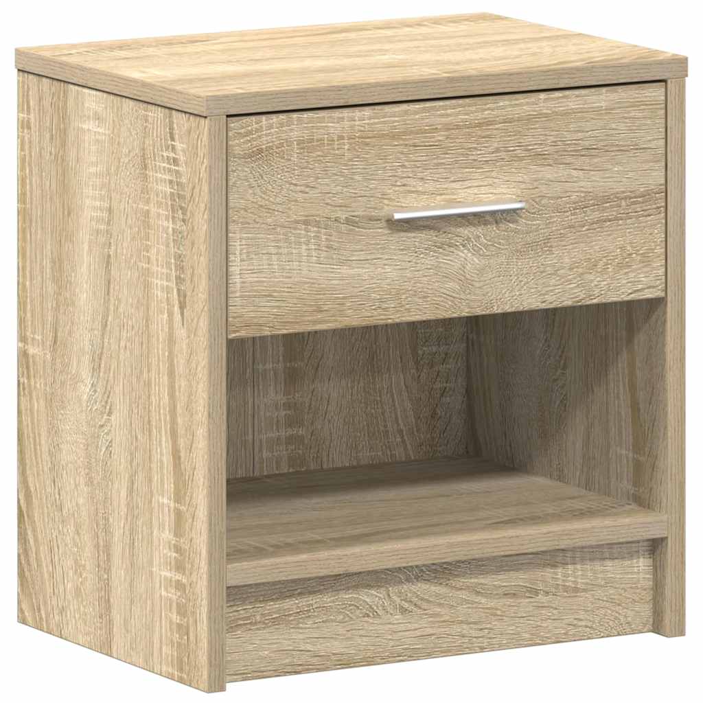 Nattbord 2 stk med skuff sonoma eik 39x28x41 cm