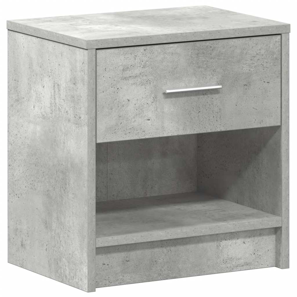 Nattbord med skuff betonggrå 39x28x41 cm