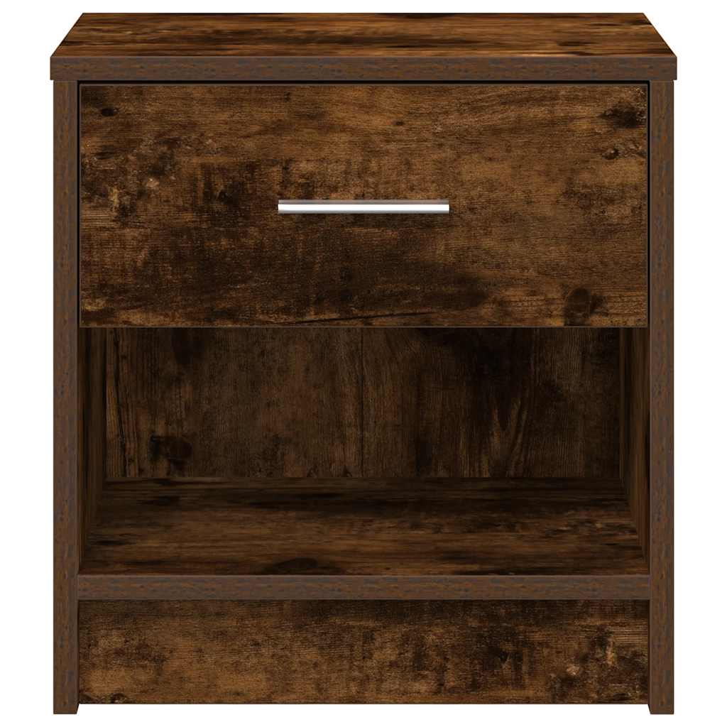 Nattbord med skuff røkt eik 39x28x41 cm