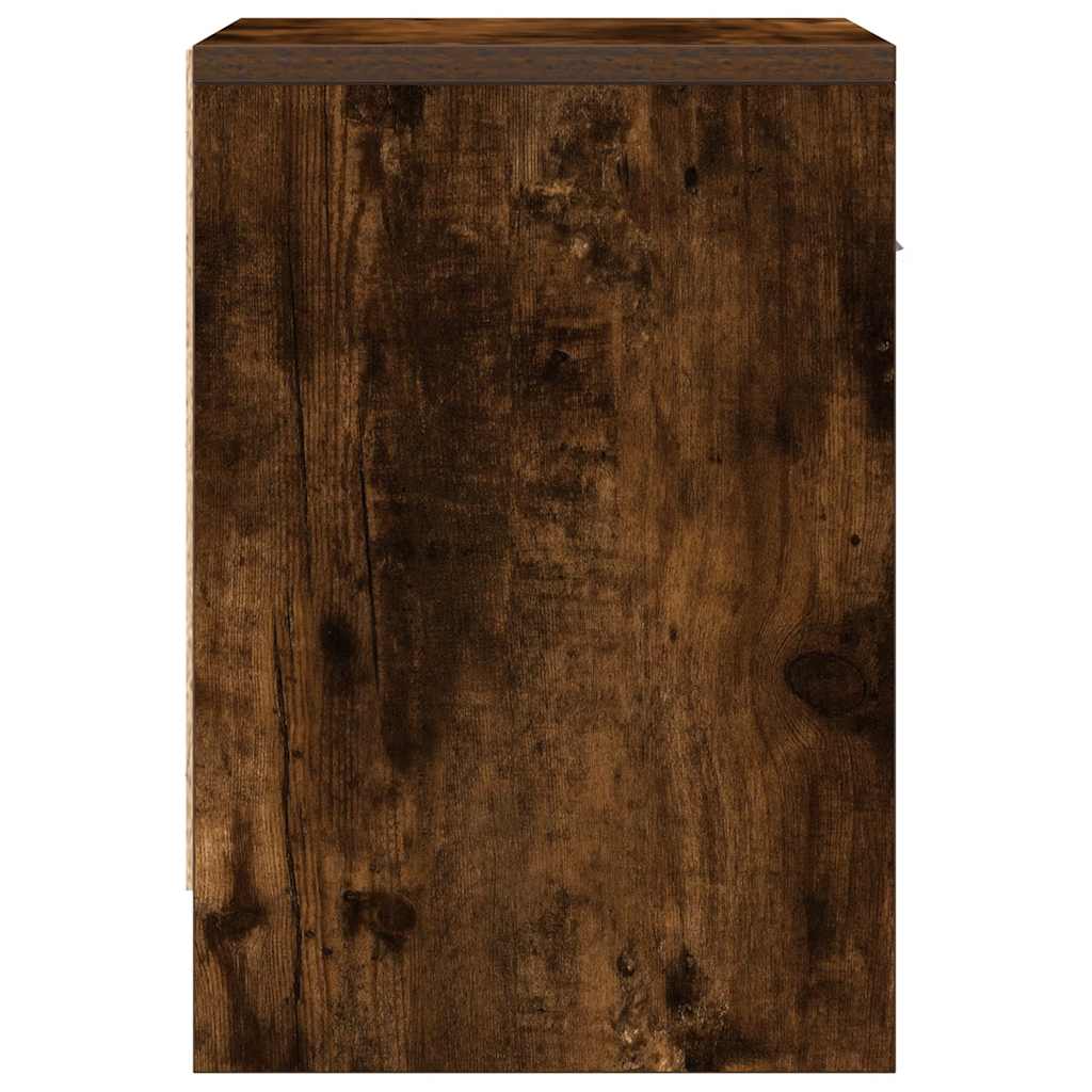 Nattbord med skuff røkt eik 39x28x41 cm