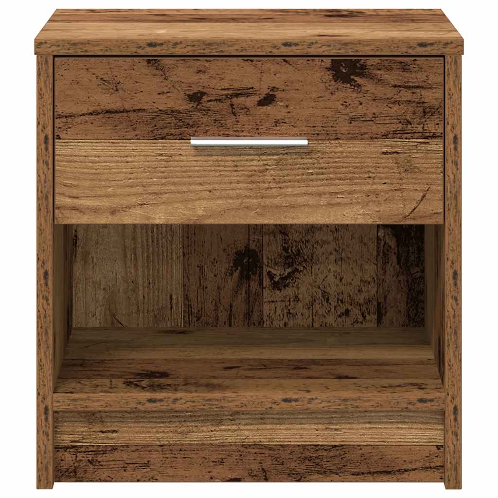 Nattbord 2 stk med skuff gammelt tre 39x28x41 cm