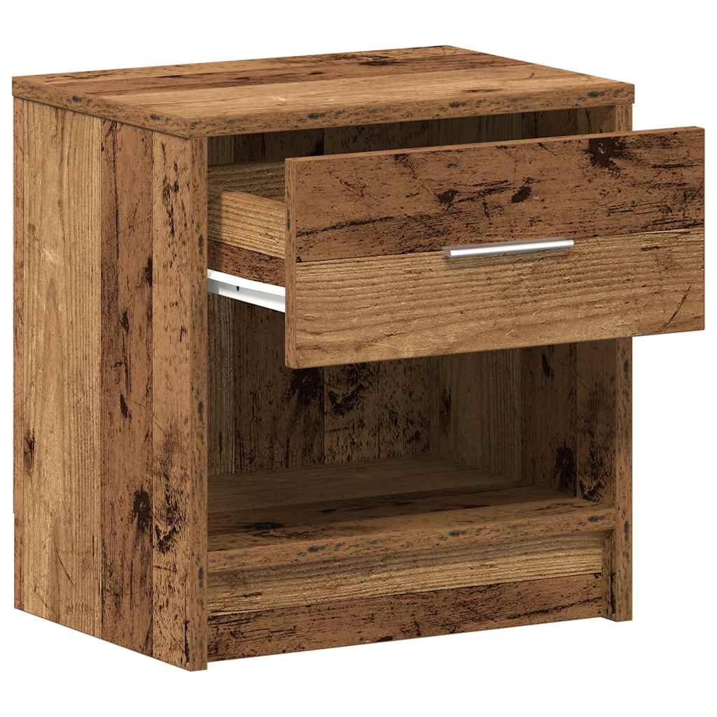 Nattbord 2 stk med skuff gammelt tre 39x28x41 cm