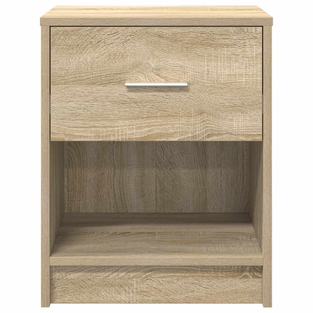 Nattbord 2 stk med skuff sonoma eik 40x34x50 cm