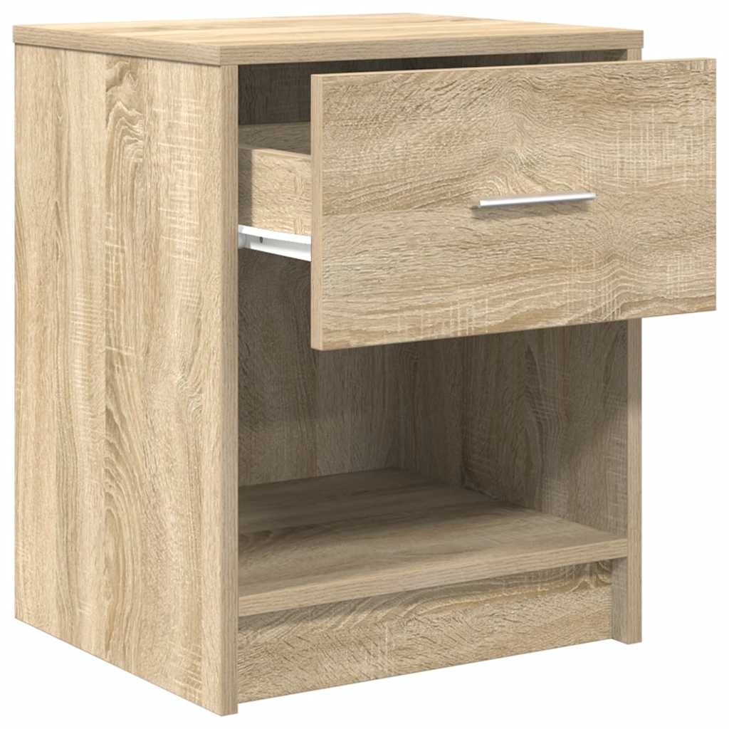 Nattbord 2 stk med skuff sonoma eik 40x34x50 cm