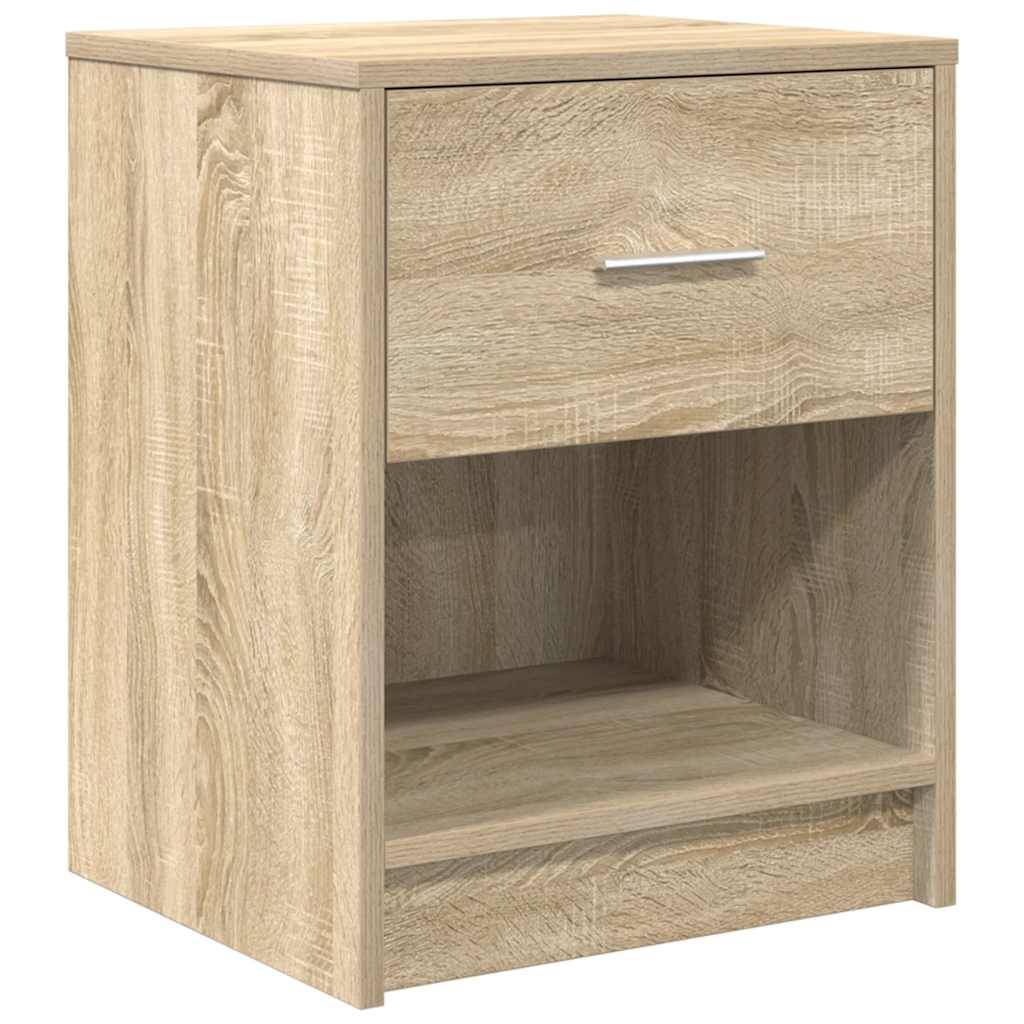 Nattbord 2 stk med skuff sonoma eik 40x34x50 cm