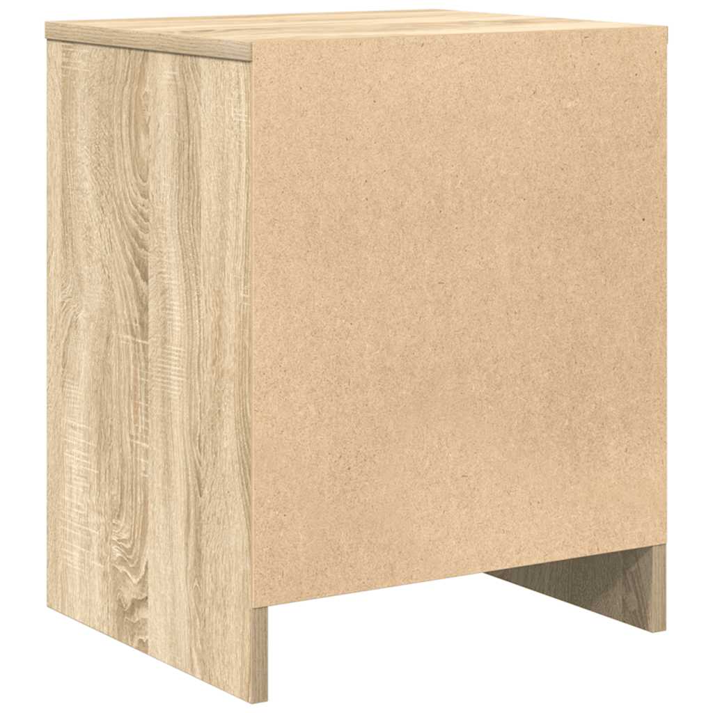 Nattbord 2 stk med skuff sonoma eik 40x34x50 cm