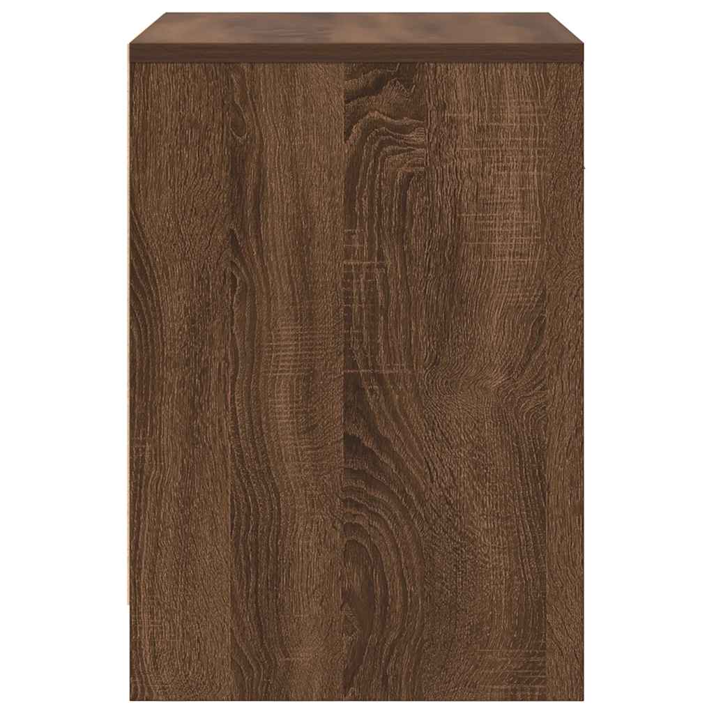 Nattbord 2 stk med skuff brun eik 40x34x50 cm