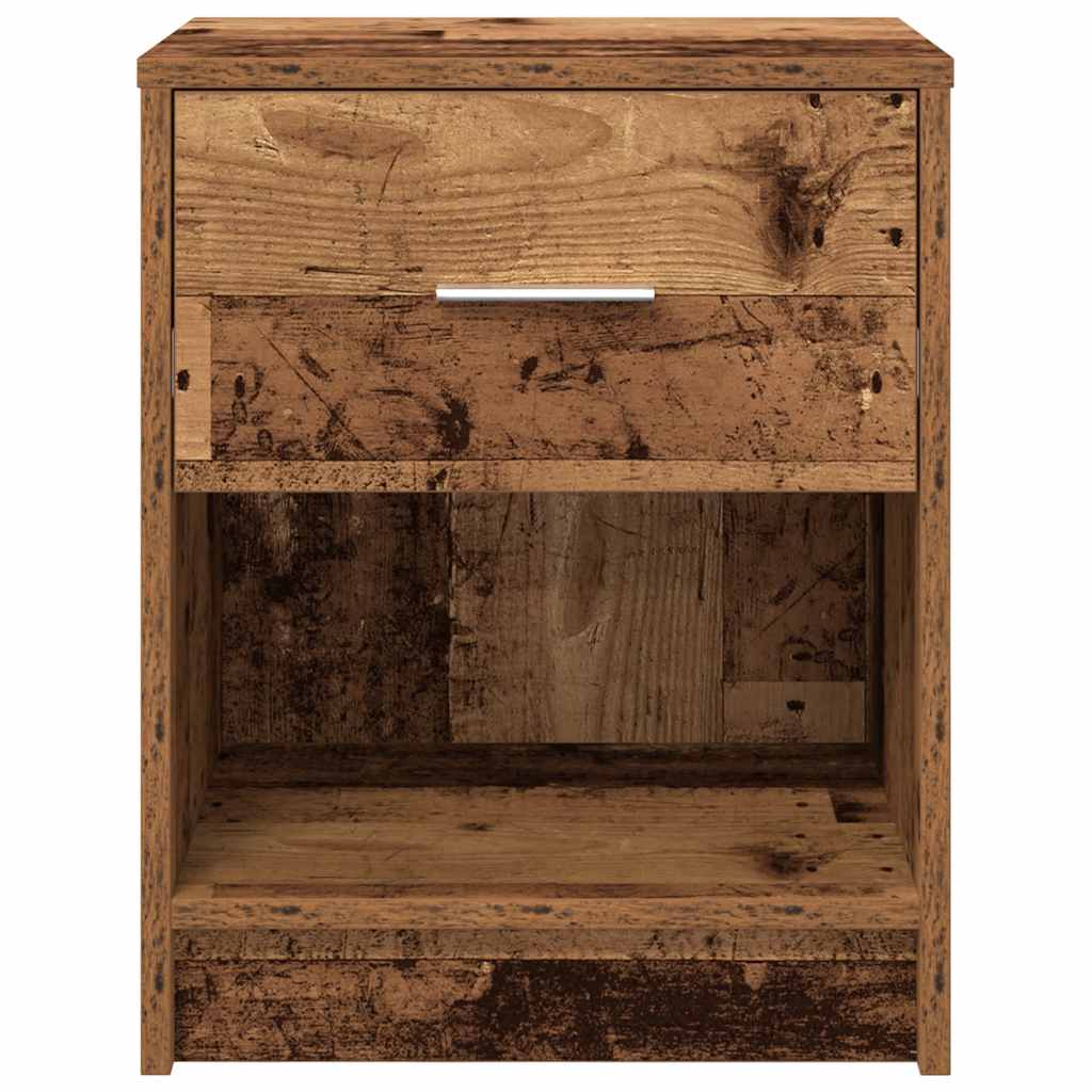 Nattbord med skuff gammelt tre 40x34x50 cm