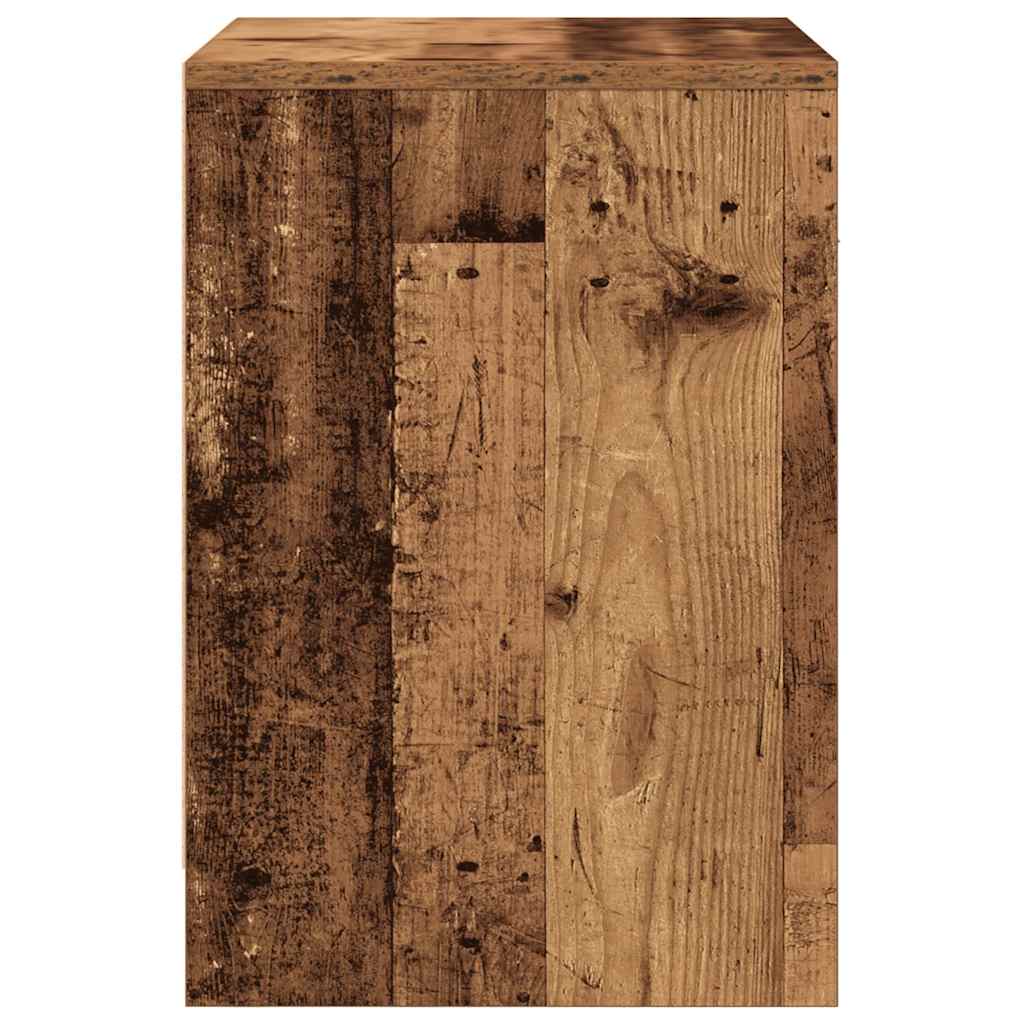 Nattbord med skuff gammelt tre 40x34x50 cm
