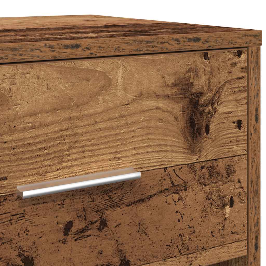Nattbord med skuff gammelt tre 40x34x50 cm