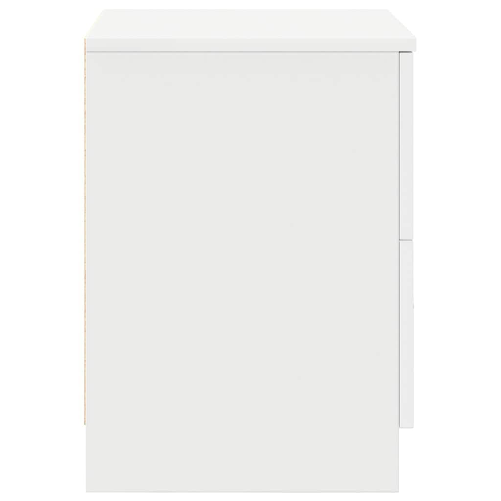 Nattbord 2 stk med 2 skuffer hvit 40x36x50 cm