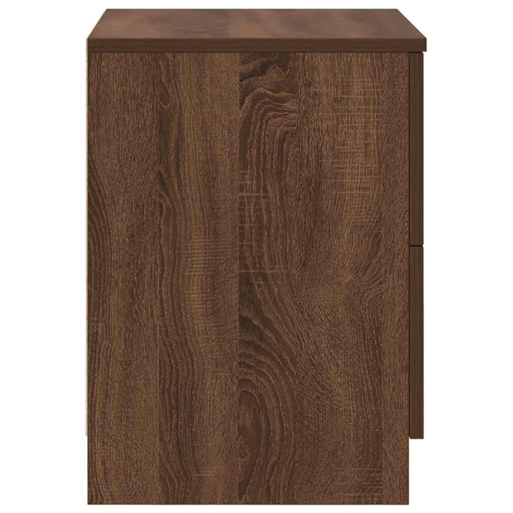 Nattbord 2 stk med 2 skuffer brun eik 40x36x50 cm