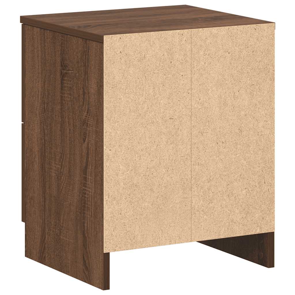 Nattbord 2 stk med 2 skuffer brun eik 40x36x50 cm