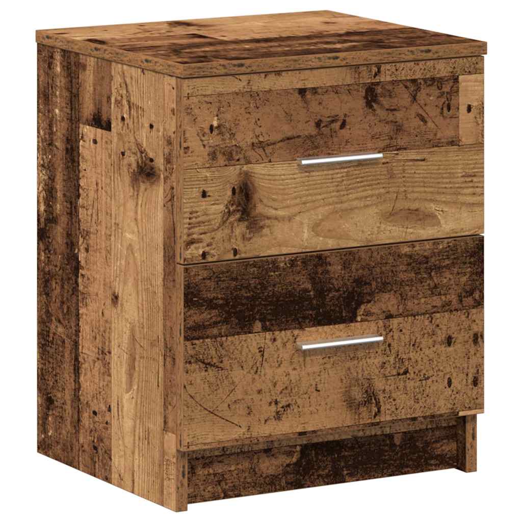 Nattbord med 2 skuffer gammelt tre 40x36x50 cm