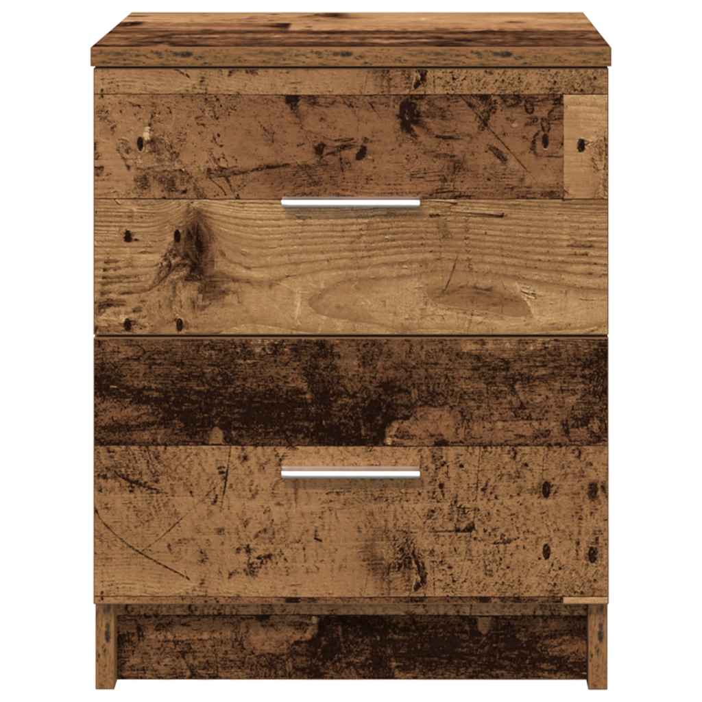Nattbord 2 stk med 2 skuffer gammelt tre 40x36x50 cm