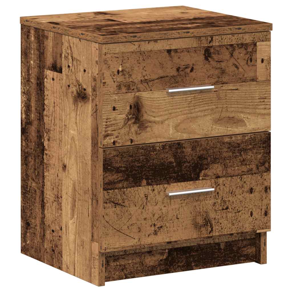 Nattbord 2 stk med 2 skuffer gammelt tre 40x36x50 cm