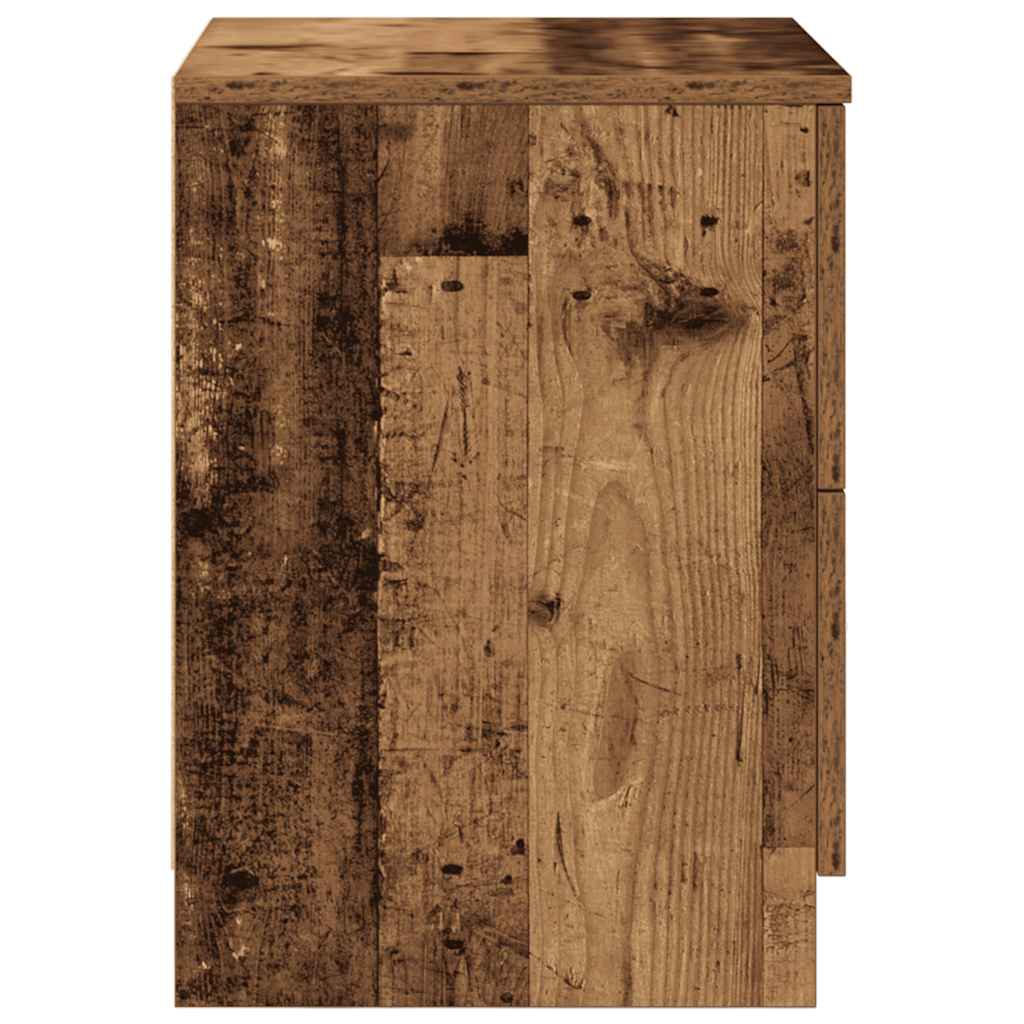 Nattbord 2 stk med 2 skuffer gammelt tre 40x36x50 cm