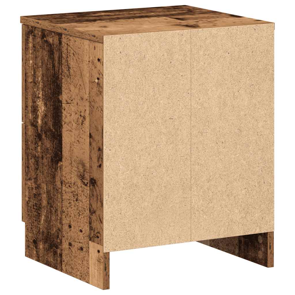 Nattbord 2 stk med 2 skuffer gammelt tre 40x36x50 cm