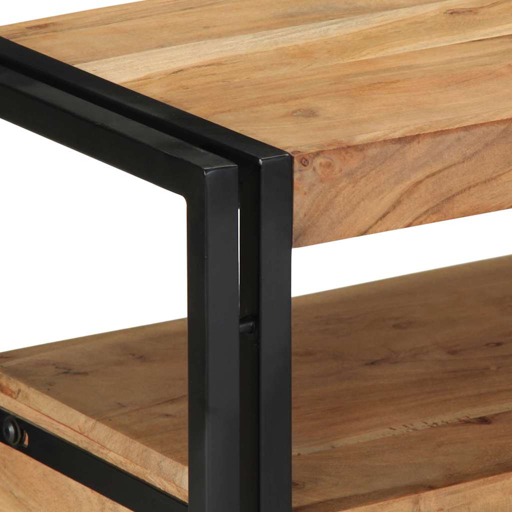 Konsollbord Svart 90x33x75 cm Massivt Akasietre og Metall