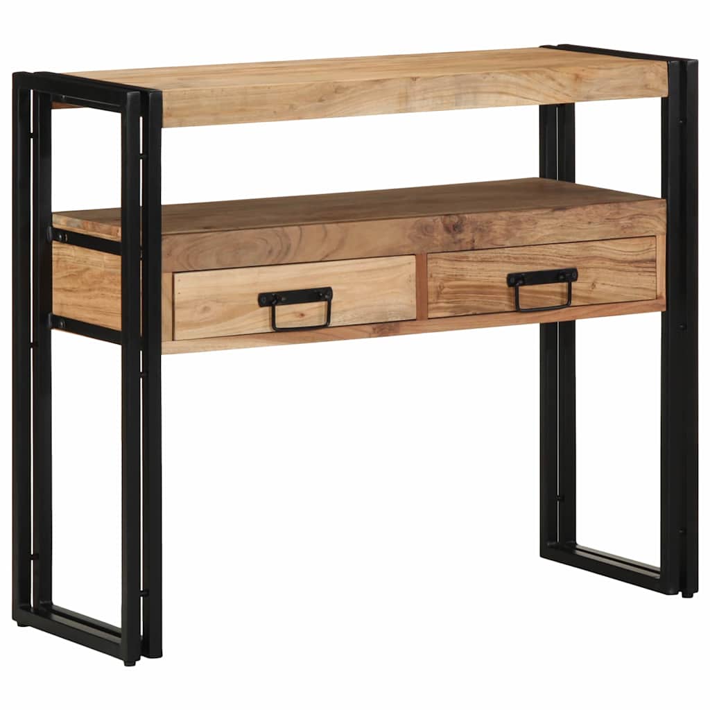 Konsollbord Svart 90x33x75 cm Massivt Akasietre og Metall