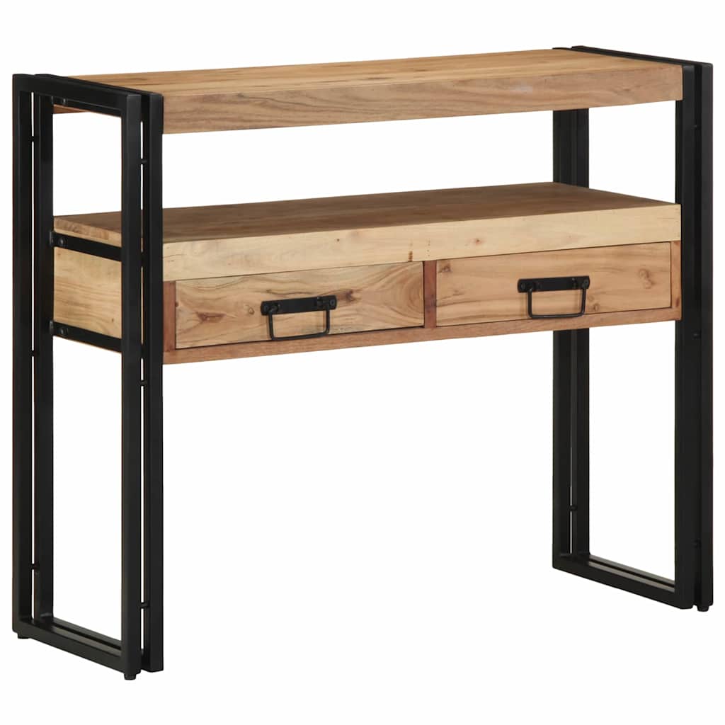 Konsollbord Svart 90x33x75 cm Massivt Akasietre og Metall