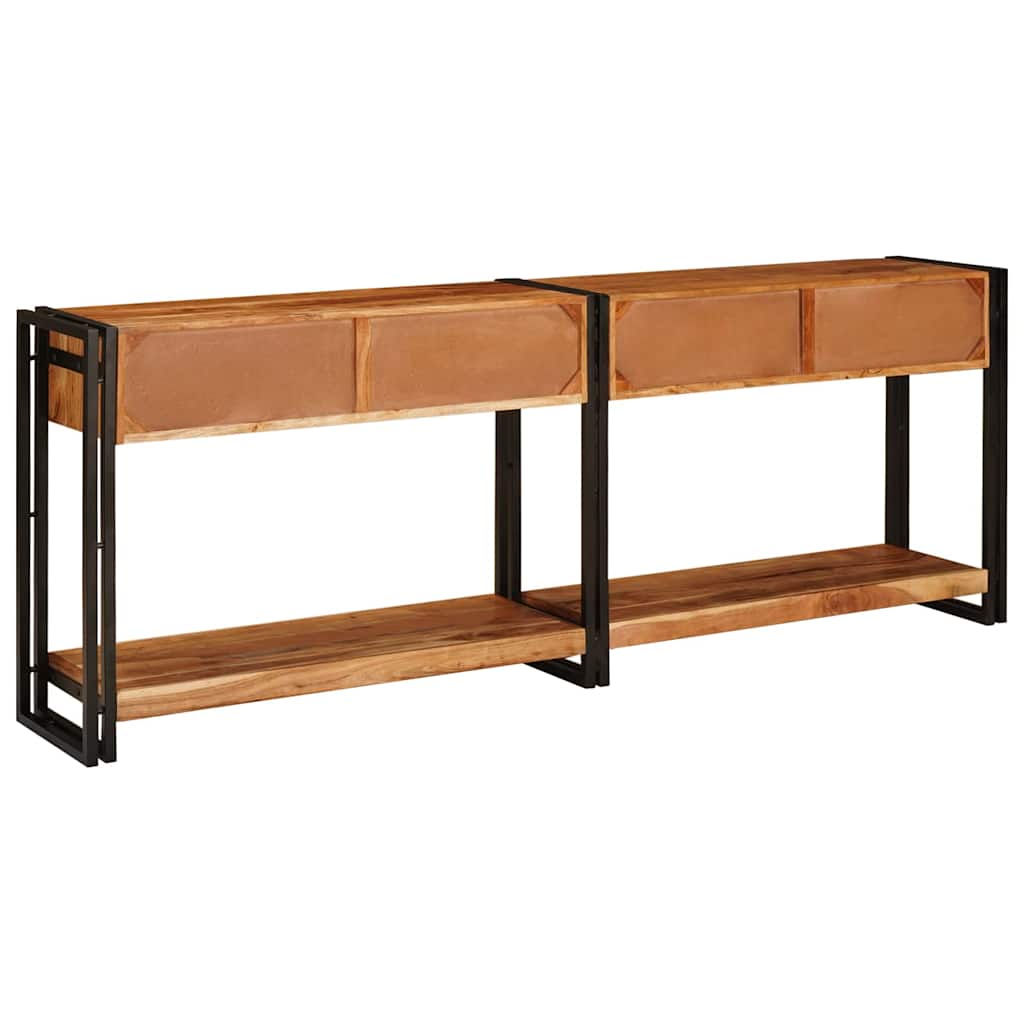 Konsollbord 2 pcs Brun 200 x 33 x 75 cm Massivt akasietre