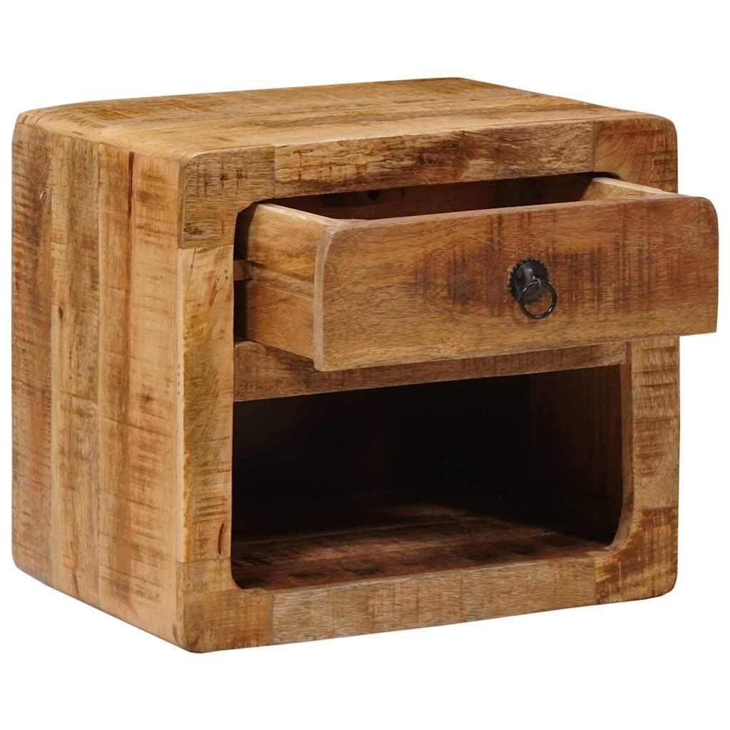 Vegghengt nattbord med skuff Brun 40 x 30 x 36 cm heltre mango