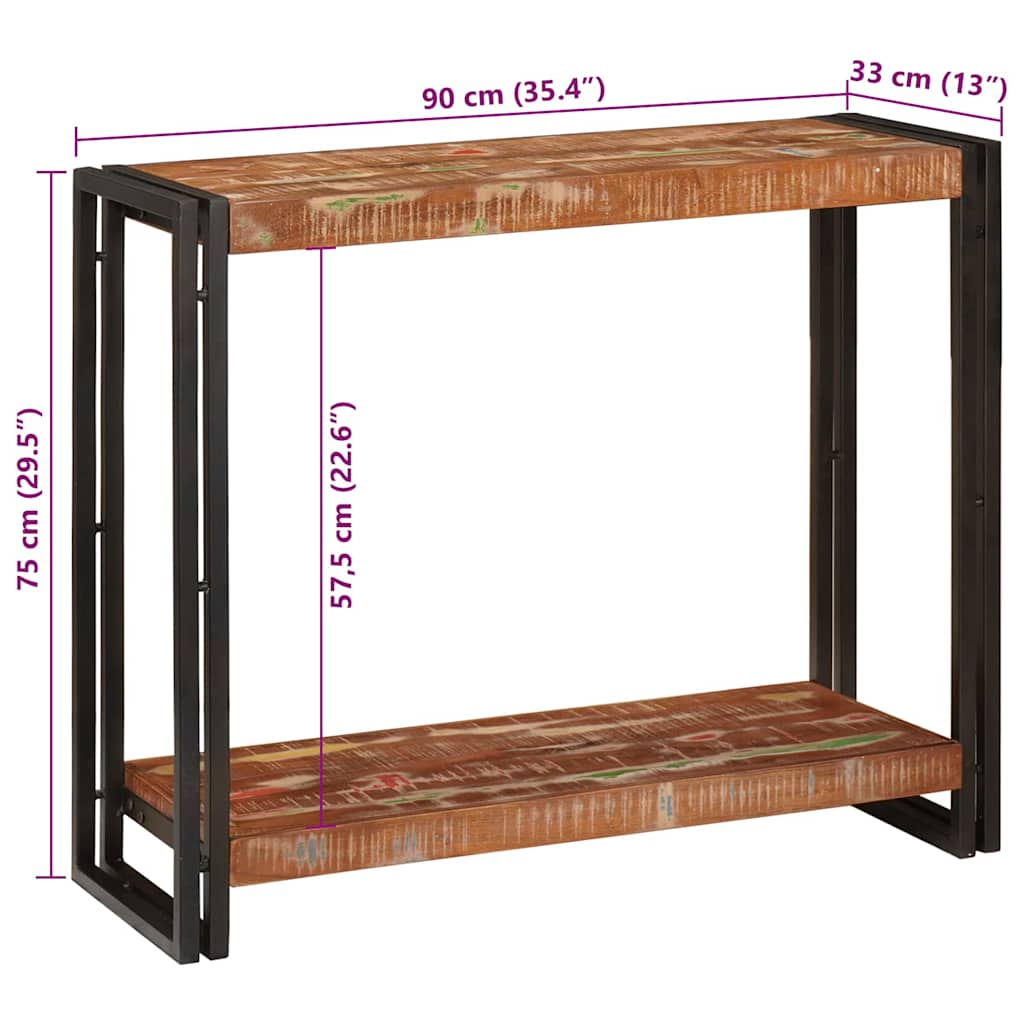 Konsollbord Flerfarget 90 x 33 x 75 cm gjenvunnet heltre
