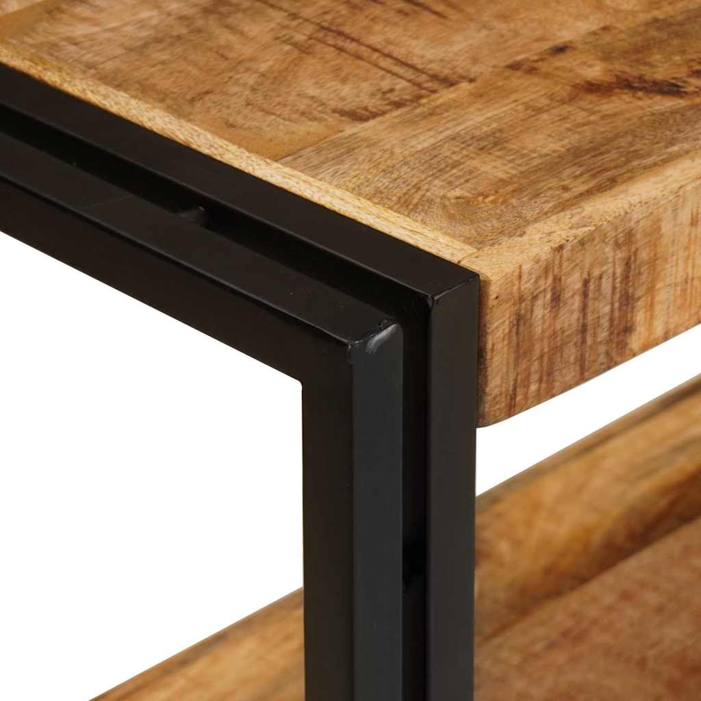 Konsollbord med hylle Brun 160 x 33 x 75 cm heltre mango