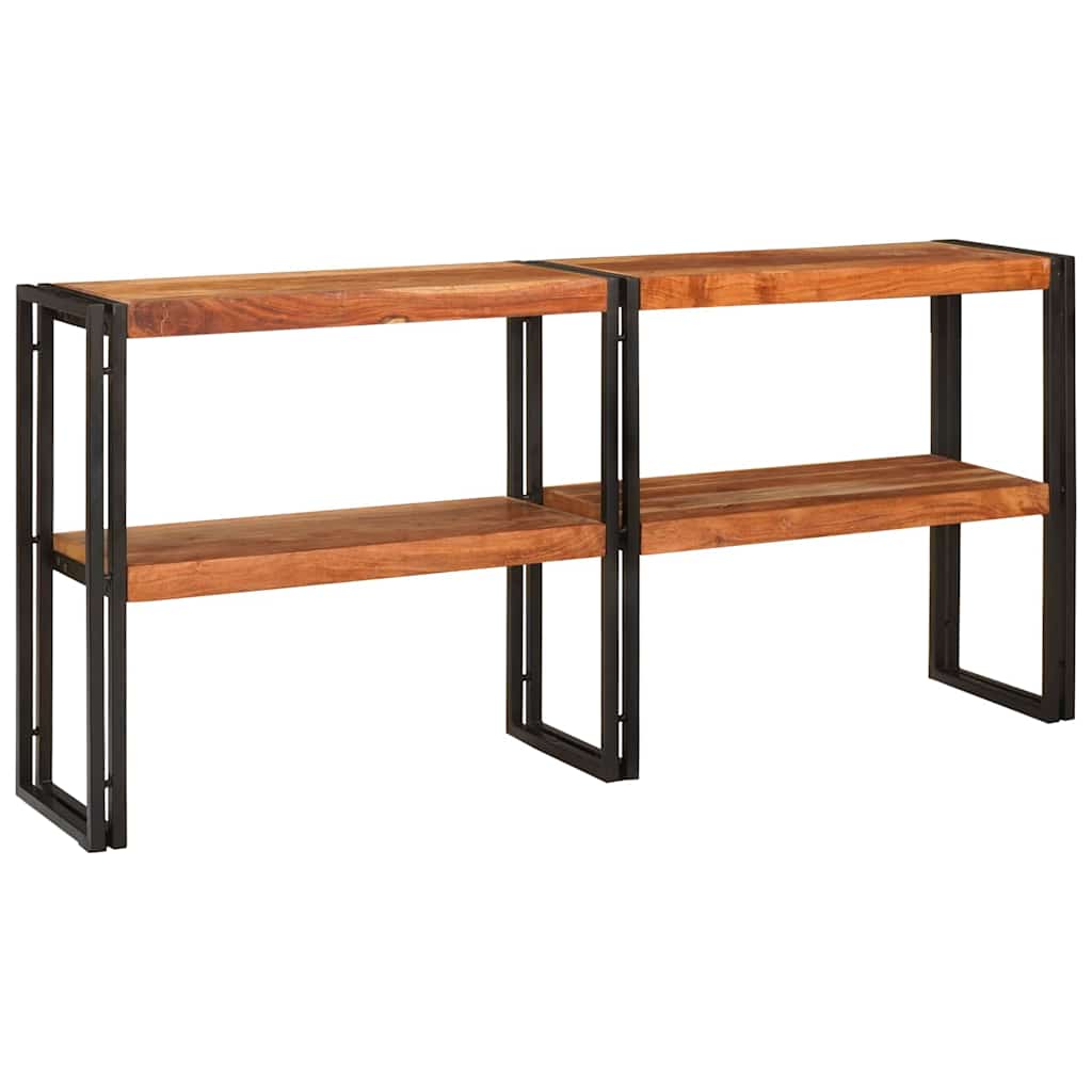 Konsollbord med hylle Brun 160 x 33 x 75 cm heltre akasie