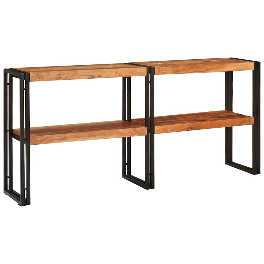 Konsollbord med hylle Brun 160 x 33 x 75 cm heltre akasie