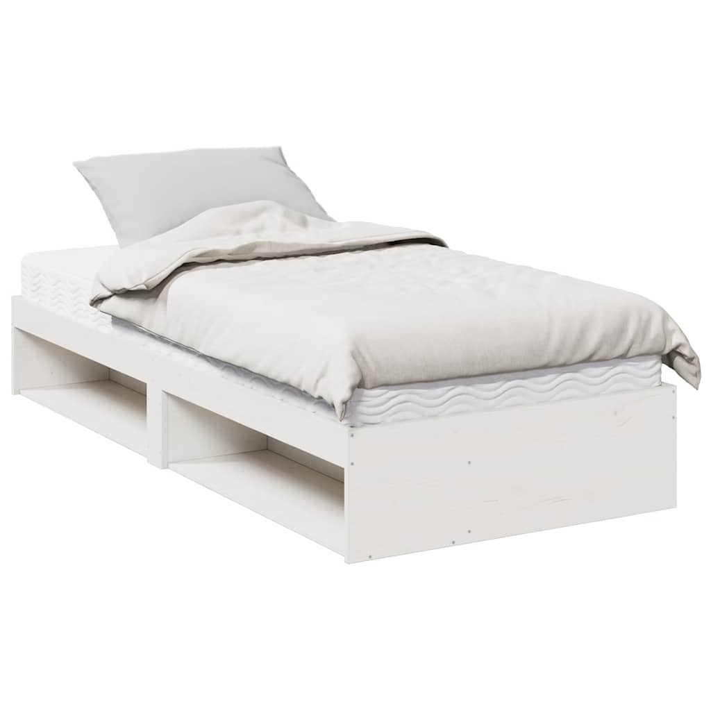 Dagseng med madrass hvit 100x200 cm heltre furu