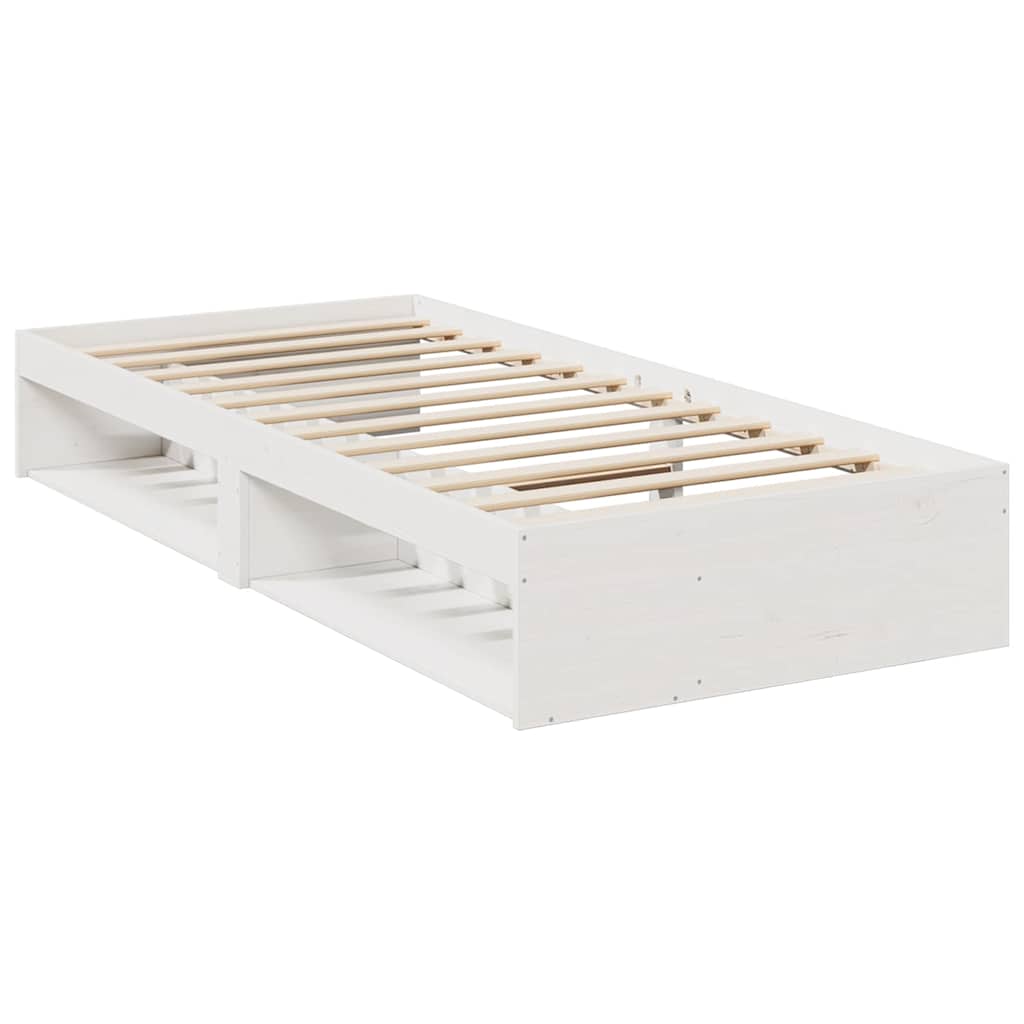 Dagseng med madrass hvit 100x200 cm heltre furu