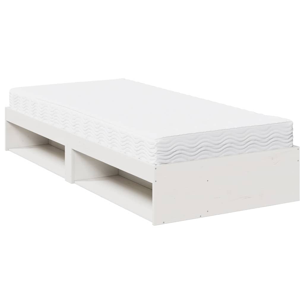 Dagseng med madrass hvit 100x200 cm heltre furu