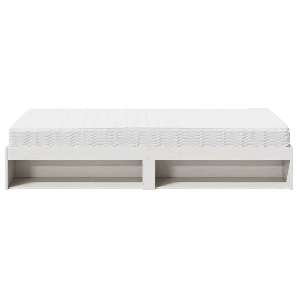Dagseng med madrass hvit 100x200 cm heltre furu