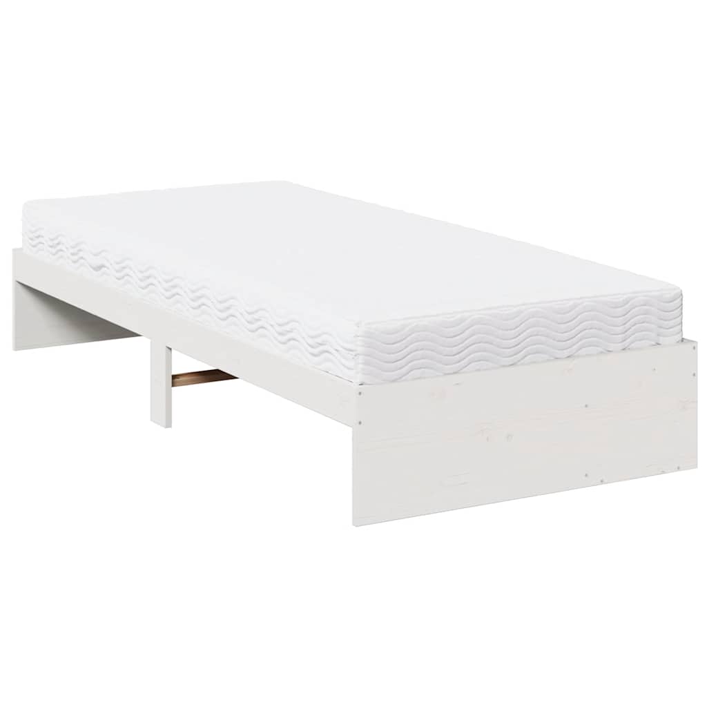 Dagseng med madrass hvit 100x200 cm heltre furu