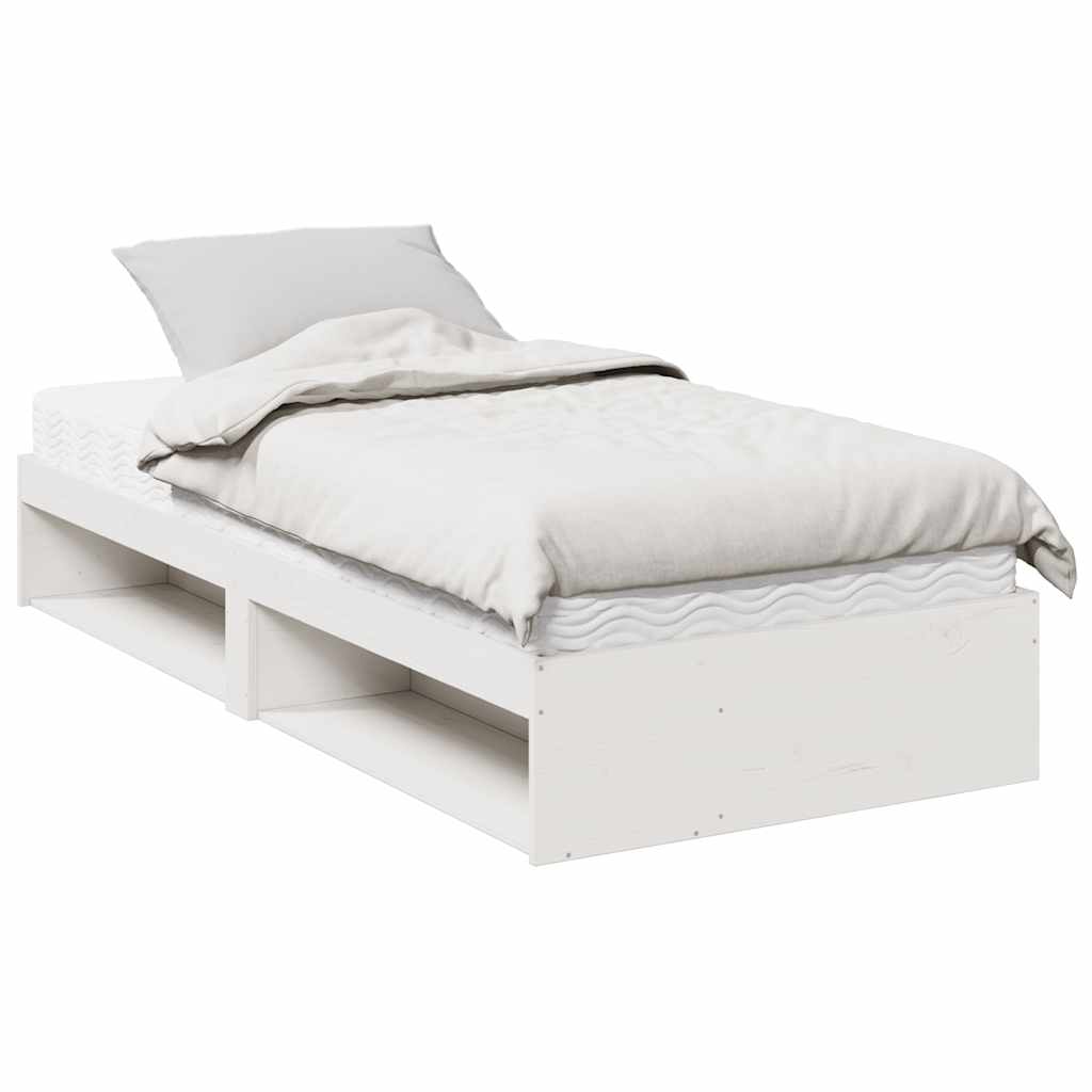 Dagseng med madrass hvit 90x200 cm heltre furu
