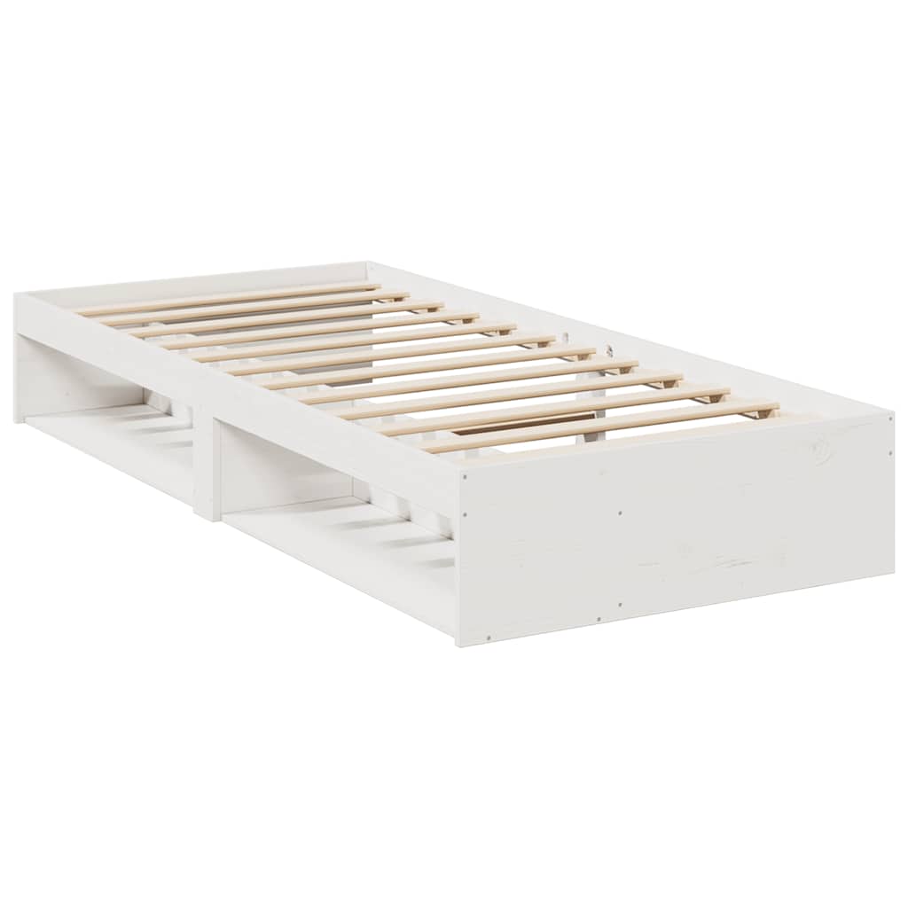 Dagseng med madrass hvit 90x200 cm heltre furu