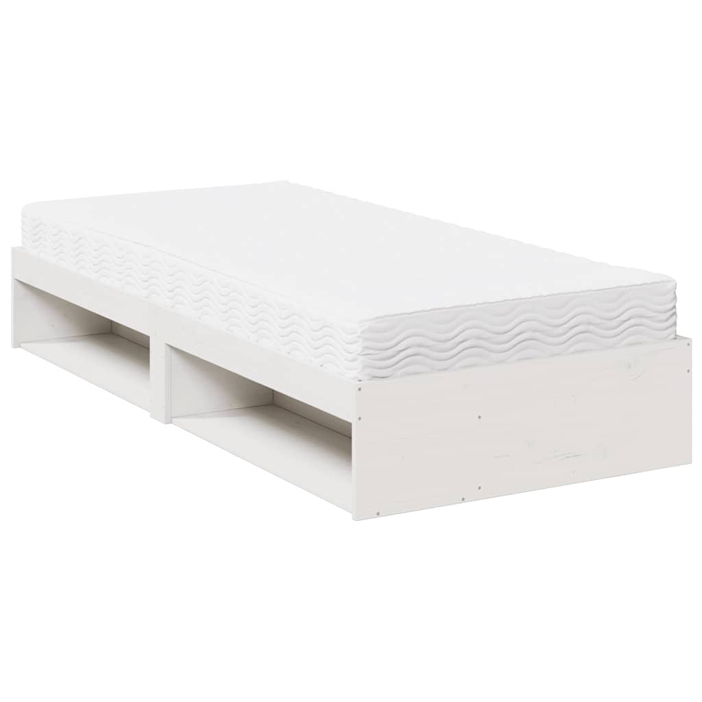 Dagseng med madrass hvit 90x200 cm heltre furu