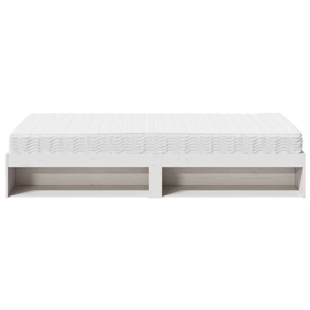 Dagseng med madrass hvit 90x200 cm heltre furu