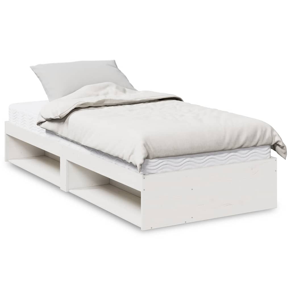 Dagseng med madrass hvit 90x200 cm heltre furu
