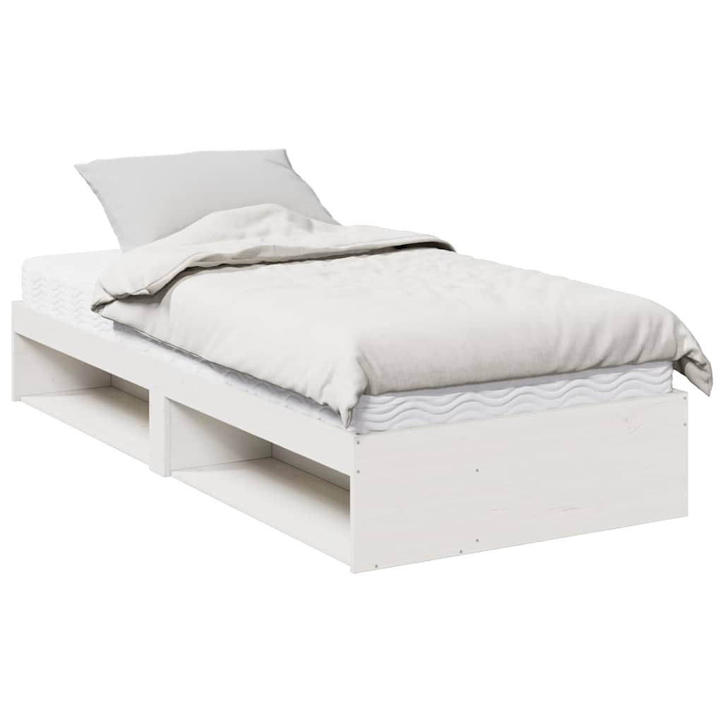 Dagseng med madrass hvit 80x200 cm heltre furu