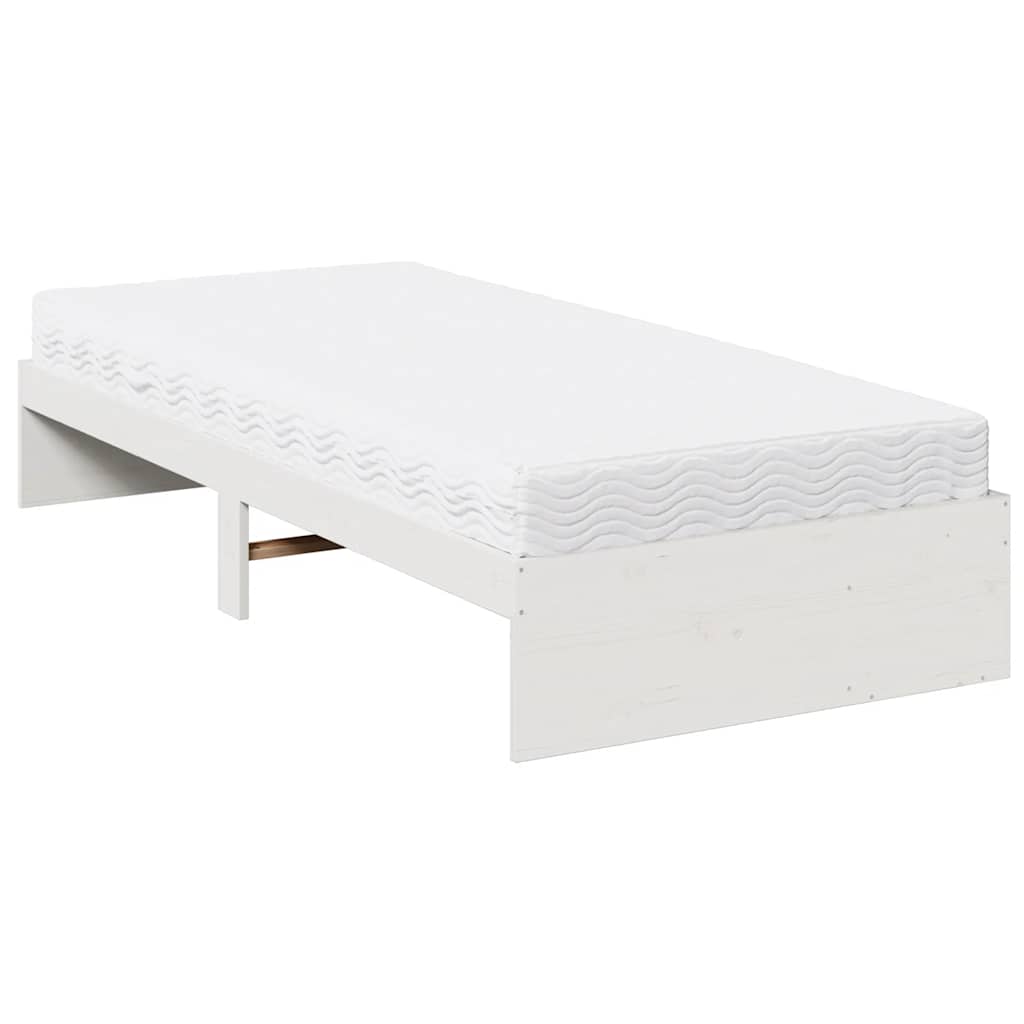Dagseng med madrass hvit 80x200 cm heltre furu