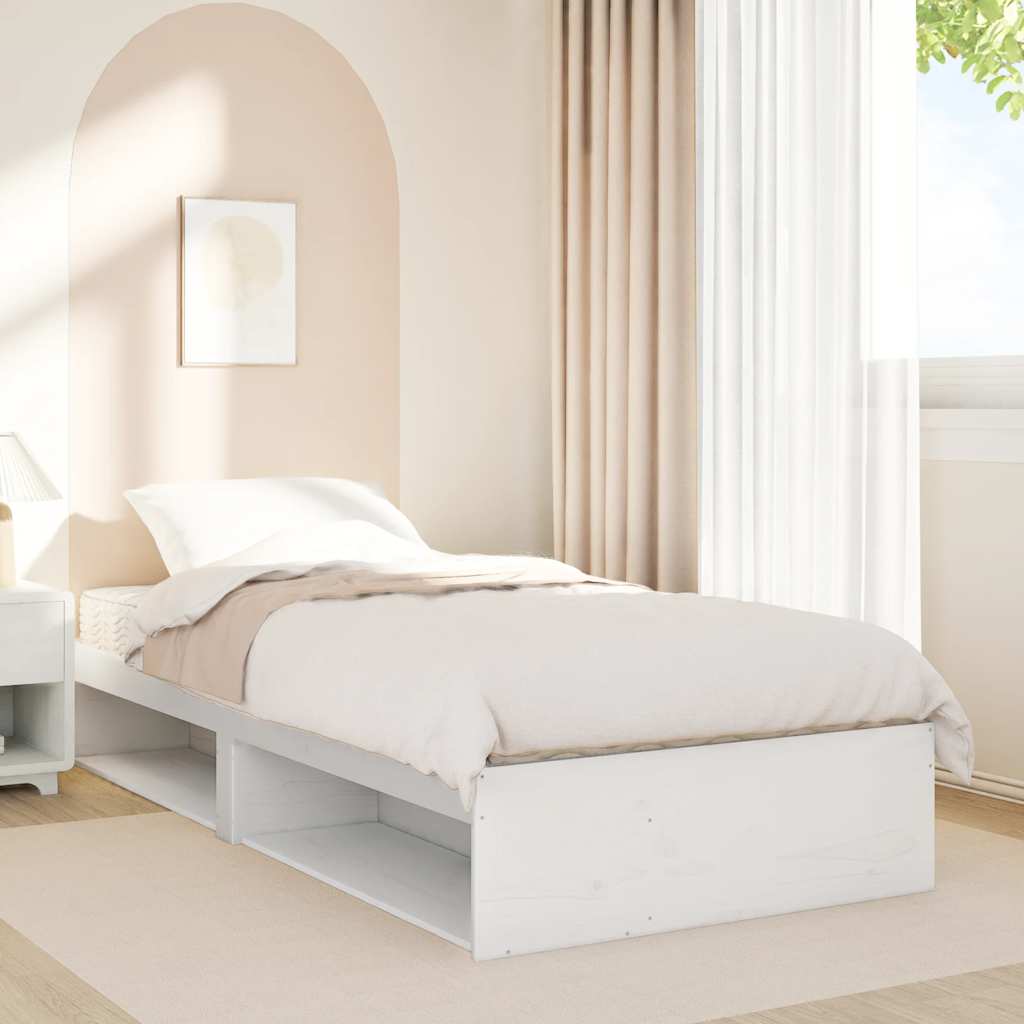 Dagseng med madrass hvit 90x190 cm heltre furu
