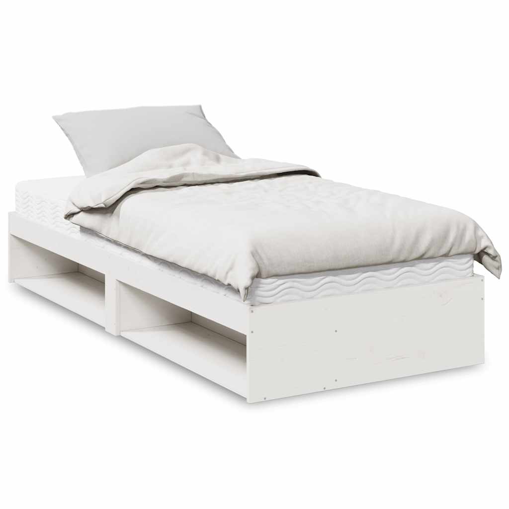 Dagseng med madrass hvit 90x190 cm heltre furu