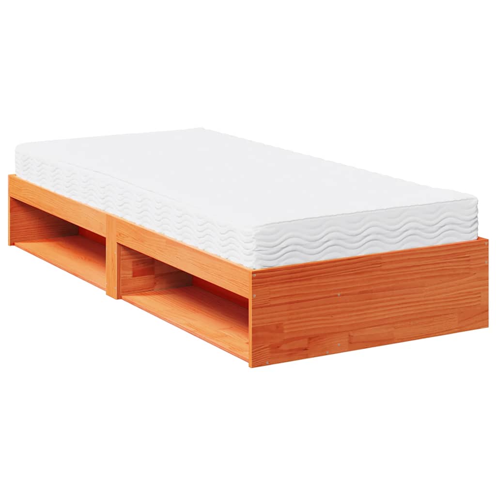 Dagseng med madrass voksbrun 90x190 cm heltre furu