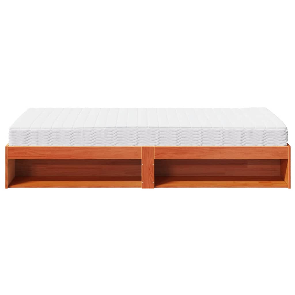 Dagseng med madrass voksbrun 90x190 cm heltre furu