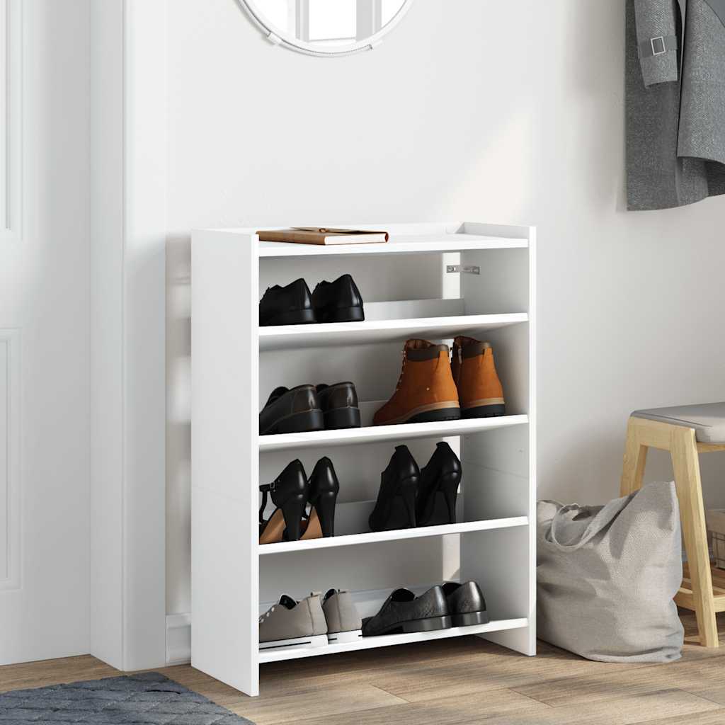Skohylle hvit 80x25x61,5 cm konstruert tre