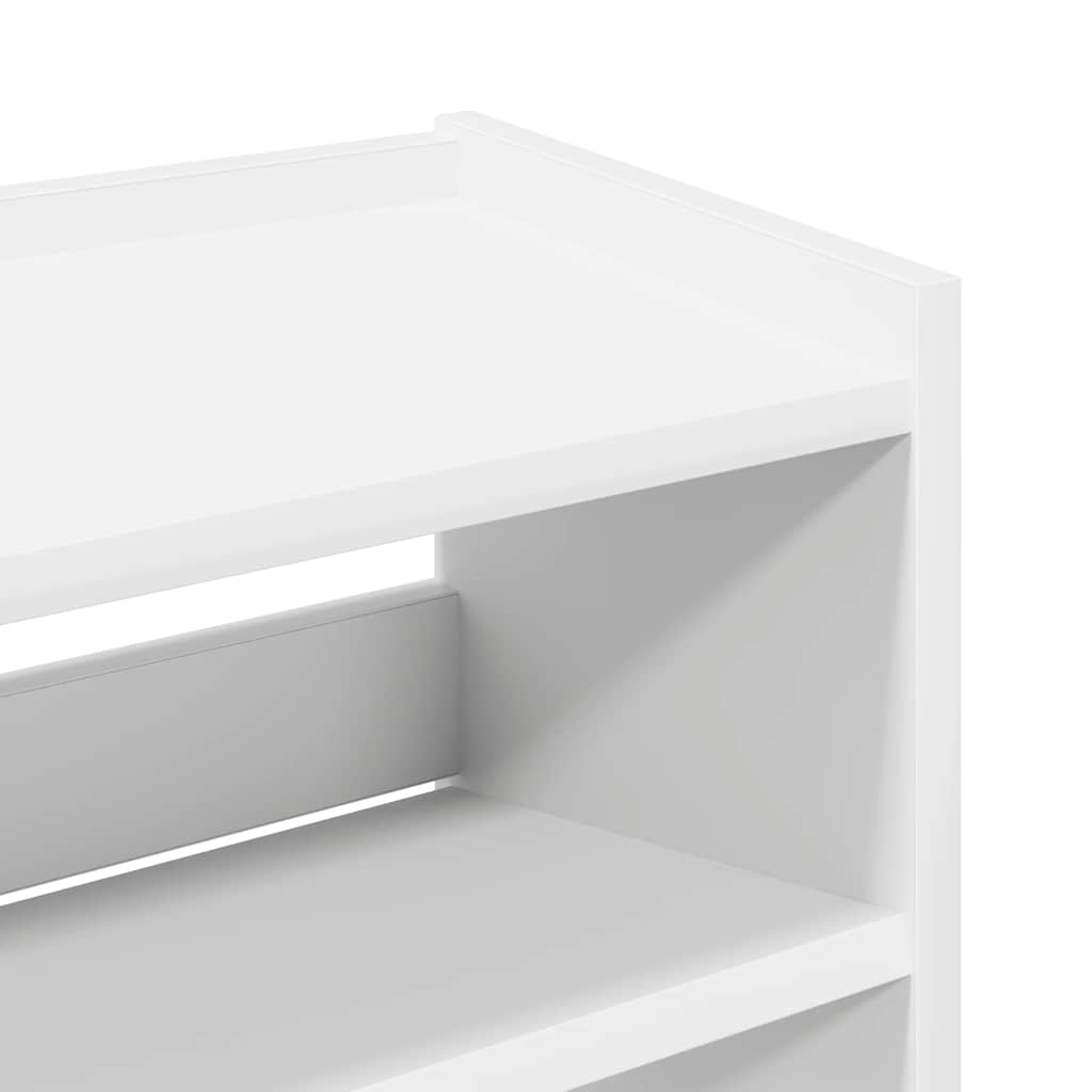Skohylle hvit 80x25x61,5 cm konstruert tre